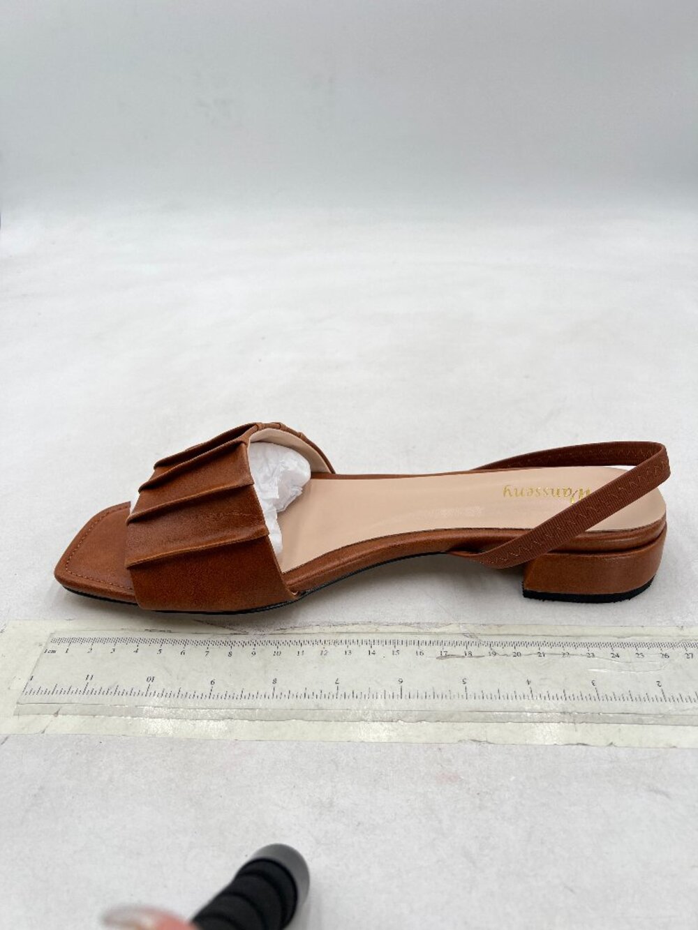 Brown Women Comfortable Open Toe Low Heel Sandals Back Strap Slip On Shoes - Picture 2 of 8